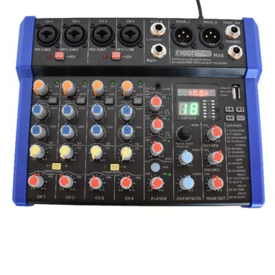 Mixer De Seis Canales Con 99 Efectos / Dsp 24 Bit 48Khz / Mp3 / Usb Mx6