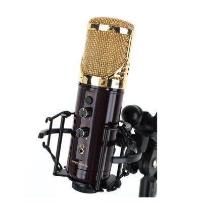 Microfono Usb Kurzweil Cardioide-Entrada Auricular- Boton "Mute"-Control De Ganancia-Control Independiente Del Volumen Del Auricular-Capsula Dorada Km1Ug