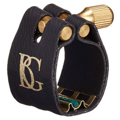 Abrazadera Super Bg Revelation Para Saxo Alto Sintetico Base De Oro 24K-+ Cubre Boquilla L12Sr
