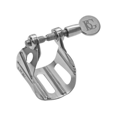 Abrazadera Bg Universal Para Saxo Alto-Tenor Metal Plateada-+ Cubre Boquilla L27Mj