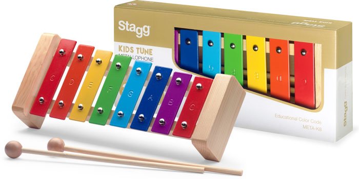 Metalofon Stagg 8 Notas De Colores-Con Baquetas Metak8