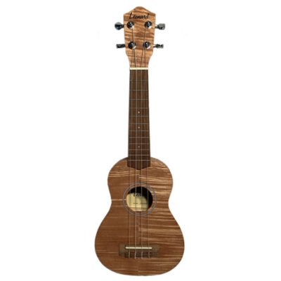 Ukelele Leonard Soprano Quilt Okume 21" Con Cuerdas Aquila Y Funda - Color Natural Mate Uk29Sn