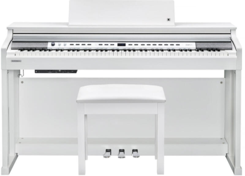 PIANO DIGITAL KURZWEIL 88 NOTAS CON MUEBLE-28 SONIDOS-256 VOCES POLIFONIA-BLUETOOTH-BANQUETA-USB/MIDI-COLOR BLANCO