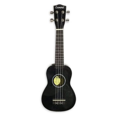 Ukelele Leonard Soprano Con Funda - Color Negro Sparkle Uk15Sbk