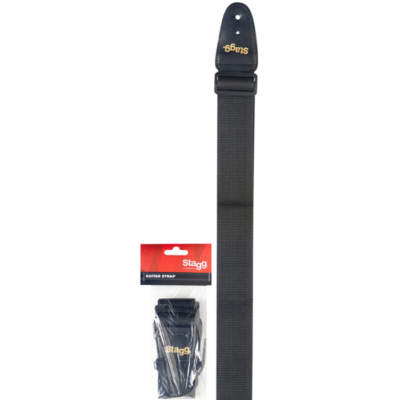 Correa Stagg De Soga Color Negro Bja006Bk