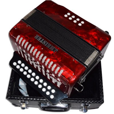 Acordeon J Meister 8 Bajos Llaves De Botones Diatonico Color Rojo Bm3008Rd
