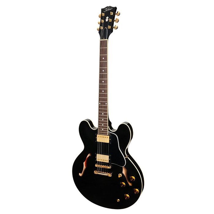 GUITARRA ELECTRICA TOKAI TIPO 335-COLOR NEGRO-ACCESORIOS DORADOS-JAPON ES187GBB