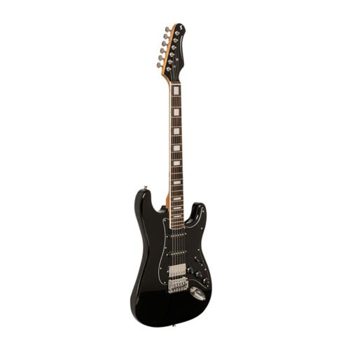 GUITARRA ELECTRICA STAGG VINTAGE STRATOCASTER-MICS 2 SINGLES Y 1 HUMBUCKER-COLOR NEGRO