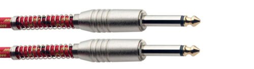 CABLE STAGG DE TELA PLUG-PLUG 6MTS COLOR ROJO