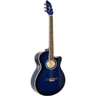 Guitarra Electroacustica Leonard Con Corte-Eq 5 Bandas-Color Azul La262Bleq