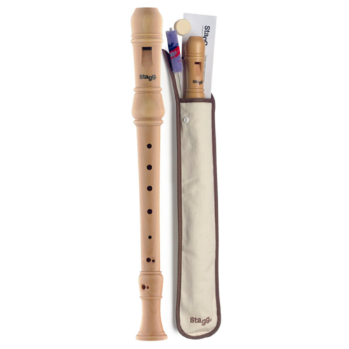 FLAUTA DULCE SOPRANO STAGG DIGITACION ALEMANA DE MADERA CON FUNDA
