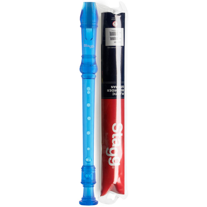 Flauta Dulce Soprano Stagg Digitacion Alemana Con Funda Color Azul Recgertbl