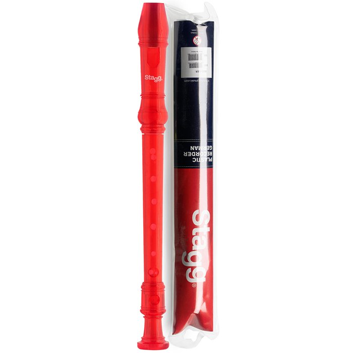 Flauta Dulce Soprano Stagg Digitacion Alemana Con Funda Color Rojo Recgertrd