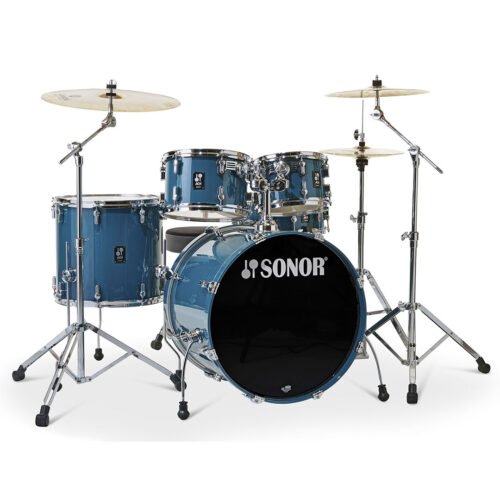 BATERIA SONOR AQ1 STAGE 22x17.5",10x7",12x8",16x15" RED.MADERA 14x6" CARIBBEAN BLUE INCHARDWARE 2000