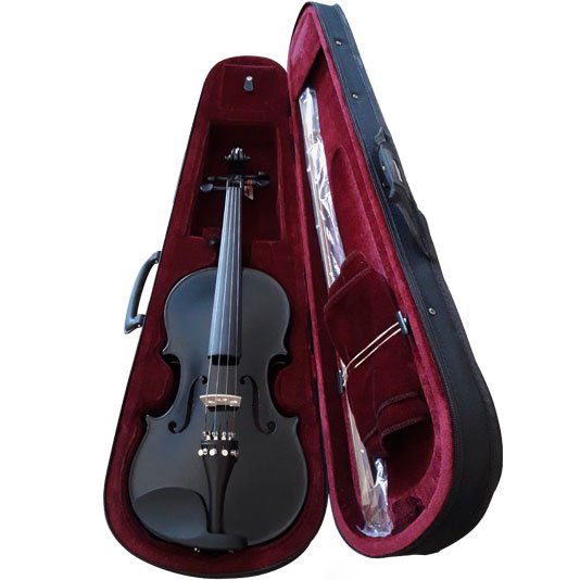 Violin Stradella 4/4-Tapa Pino Maciza-Estuche-Arco-Color Negro Mv141144Bk