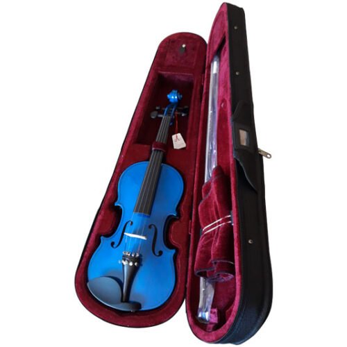 VIOLIN STRADELLA 4/4-TAPA PINO MACIZA-ESTUCHE-ARCO-COLOR AZUL MV141144BL