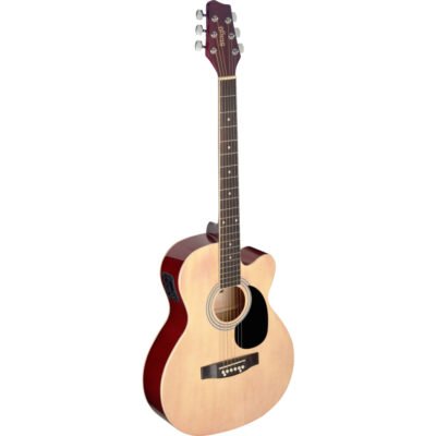 Guitarra Electroacustica Stagg Con Corte-Eq 5 Bandas Con Afinador-Color Natural Sa20Acenat