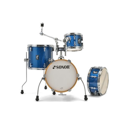 BATERIA SONOR AQX "MICRO" POPLAR-14"X13"-8"X7"- 13"X12"-RED.MADERA 13"X6"-COLOR BLUE OCEAN SPARKLE