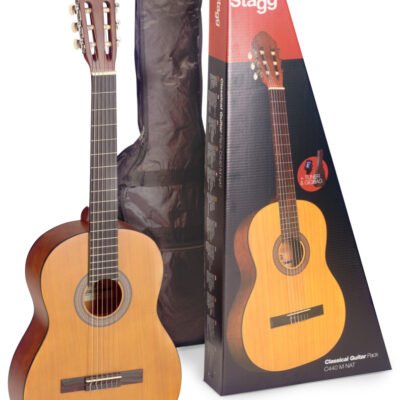 Pack De Guitarra Clasica Stagg + Funda Y Afinador Tipo Pinza C440Mnatpack