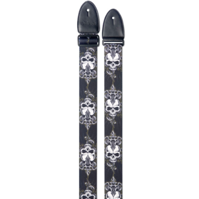 Correa Stagg Calaveras Blancas Con Puntera De Cuero Steblackskull