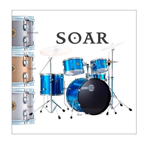 BATERIA SOAR CAOBA 5 CUERPOS-INCLUYE HARDWARE-COLOR CYCLONE BLUE