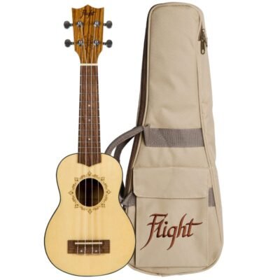 Flight Ukelele Soprano Dus320 Sp/Zeb C/Funda Dus320 Sp/Zeb