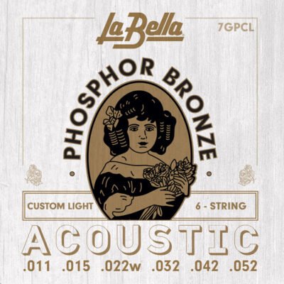 Encordado La Bella De Guitarra Acustica Phospor Bronze 011/052 7Gpcl