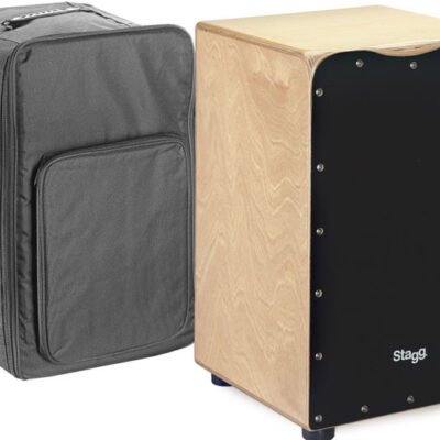 Cajon Stagg Con 2 Pares De Cuerdas Ajustables + Funda Y Llave De Afinar-Tapa Color Negro Caj50Mbk