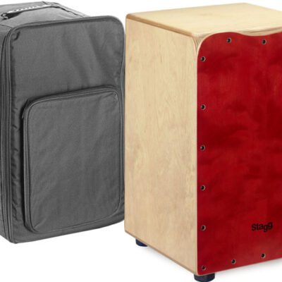 Cajon Stagg Con 2 Pares De Cuerdas Ajustables + Funda Y Llave De Afinar-Tapa Color Roja Caj50Mrd