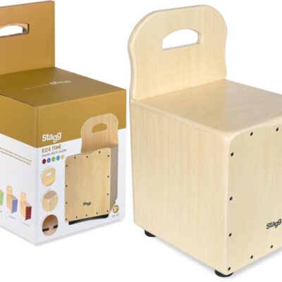 Cajon Stagg Para Chicos Con Respaldo-Tapa Color Natural Cajkidn