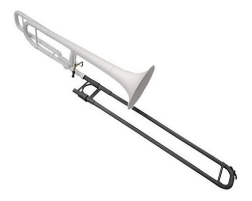 Trombón C/ Transpositor Plástic Blanco Bb Parquer Ptt-200w