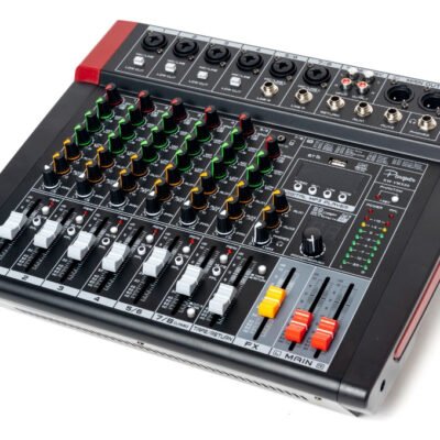 Consola Potenciada Mixer 8 Canales Stereo 150W Kw-Vmx80