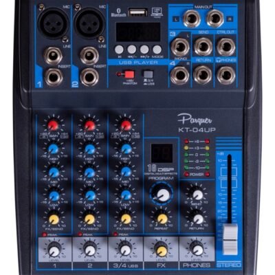 Mixer Consola 4 Canales Parquer Bluetooth Usb Efectos Mp3 Kt-04Up