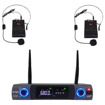 Microfono Inalambrico Hugel Tipo Vincha Dual Uhf 5V Jru Jru-230D/Pt-10C/Ht-11A
