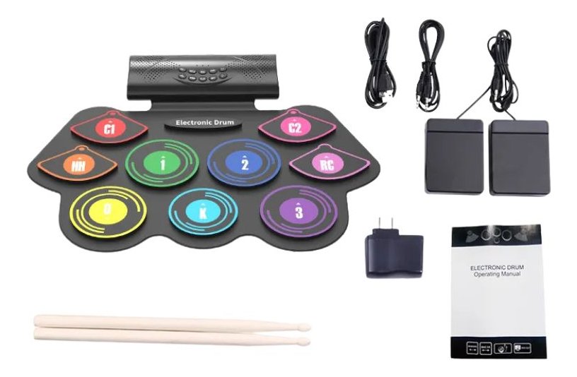 Octapad Enrollable Kit Completo Pedal Palillos Silicona Md862Mc