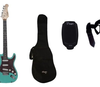 Combo Guitarra Electrica Parquer + Funda + Afinador + Correa St100Surf