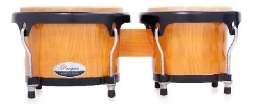 Bongos Parquer Custom Madera Natural Aro Negro 6.5 Y 7.5