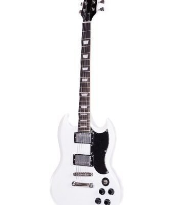 Guitarra Eléctrica Blanca Tipo Sg De Parquer Sg100Wh