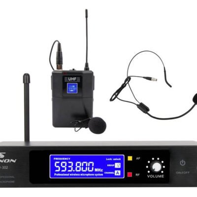 Micrófono Inalámbrico Vincha-Solapa Senon Moon Uhf Maletín Wmu302