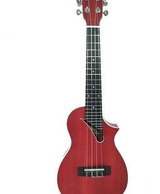 Ukelele Concierto Parquer Madera Okume Rojo Corte Funda Uk-11Rd