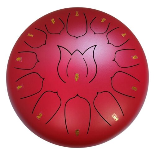 Steel Tongue Drum 12 Pulgadas 13 Tonos Rojo Meditacion TD12-13RED