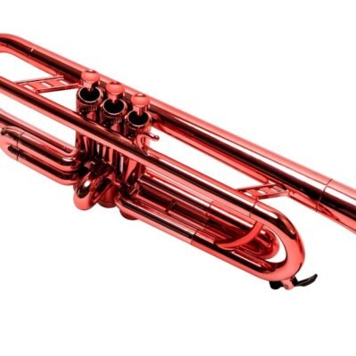 Trompeta Plastico Bb Parquer Roja Metalizada Liviana Funda Ptr-200Rd