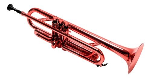 Trompeta Plastico Bb Parquer Roja Metalizada Liviana Funda