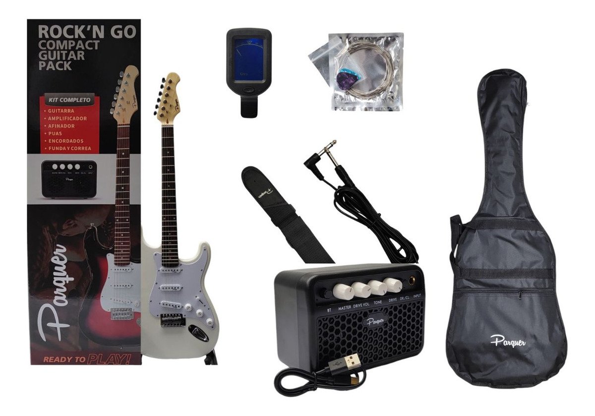 Combo Guitarra Electrica Parquer Strato Roja Amplificador 5w COMBOST100WH