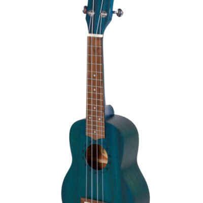 Ukelele Soprano Parquer De Madera Color Azul Con Funda Fzu-110S Midb