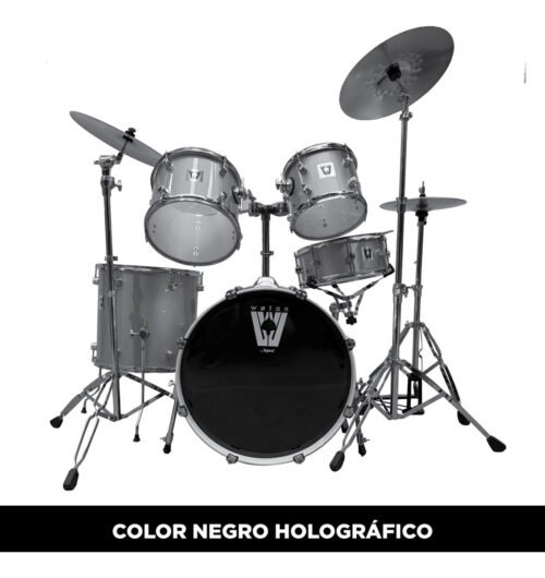 Batería 5 Cuerpos Wotan Con Fierros Platos Pedal Y Banqueta