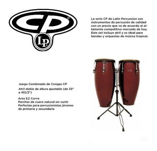 Lp Cp640dwb Set De Congas 10 Y 11 Dark Wood Con Soporte - Imagen 2