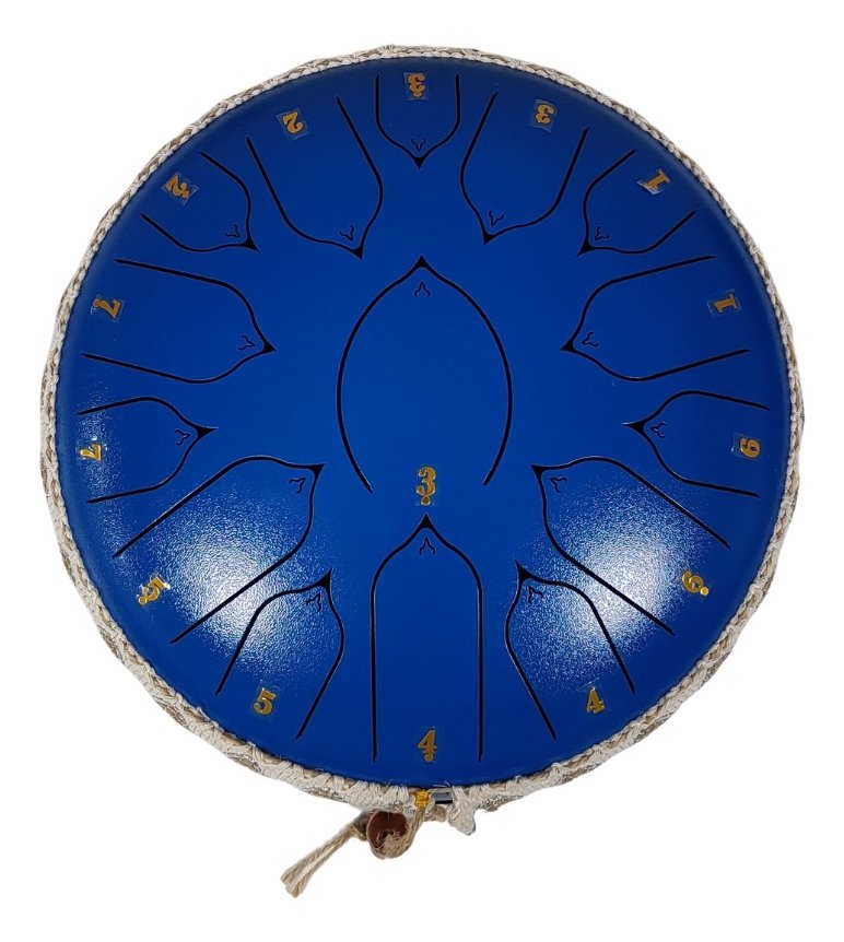 STEEL TONGUE DRUM 13 PULGADAS 15 TONOS AZUL MEDITACION TD13-15BLUE