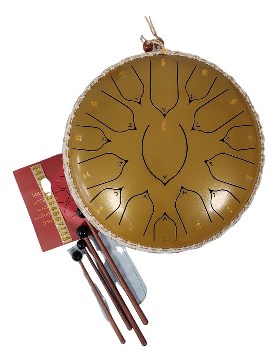STEEL TONGUE DRUM 13 PULGADAS 15 TONOS DORADO MEDITACION TD13-15GOLD