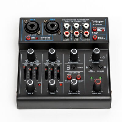 Consola Mixer Interfaz Parquer 4 Canales Phantom Grabación Kt-Mp32
